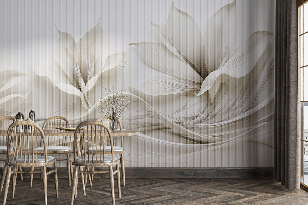 Delicate floral wave design