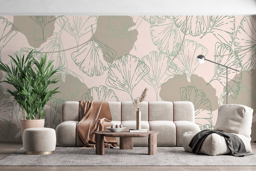 Pattern of leaves on a light background Pattern of leaves on a light background