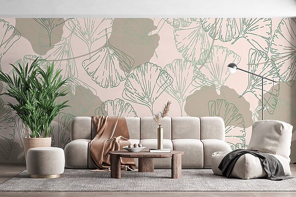 Pattern of leaves on a light background Pattern of leaves on a light background