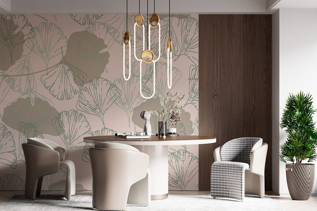 Pattern of leaves on a light background Pattern of leaves on a light background