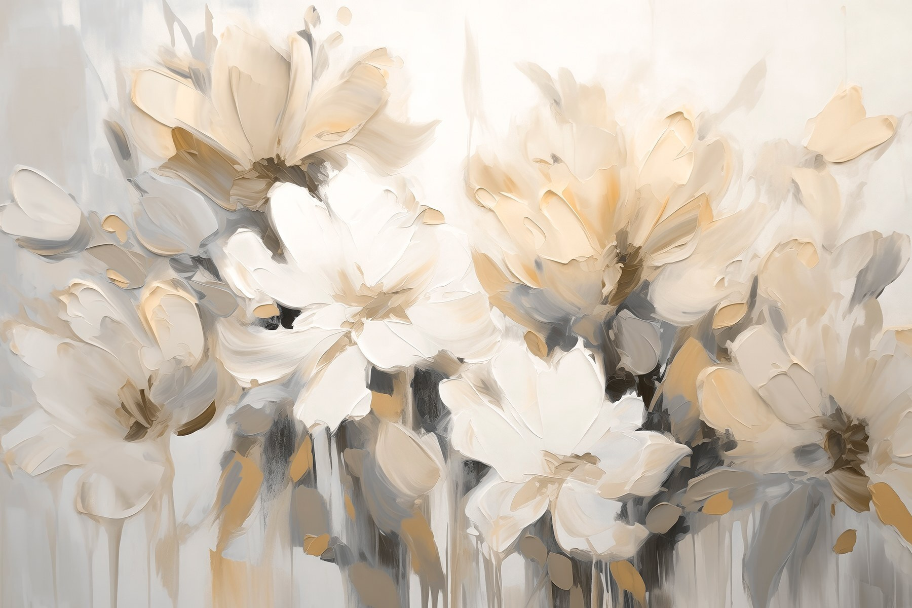 Painting of flowers on a white background Painting of flowers on a white background