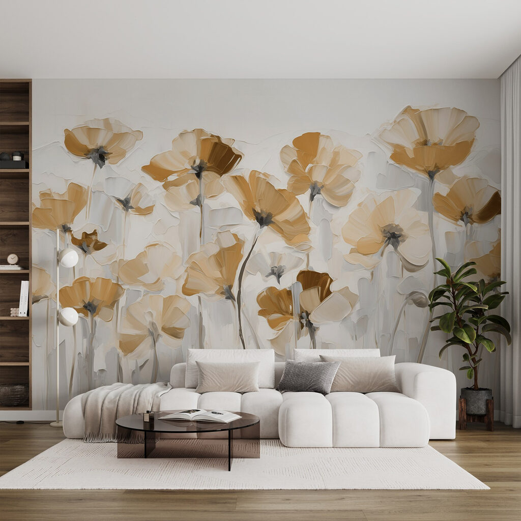 Painting of flowers on a white background Painting of flowers on a white background