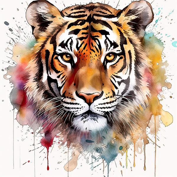 Tiger s farebnými škvrnami Tiger s farebnými škvrnami
