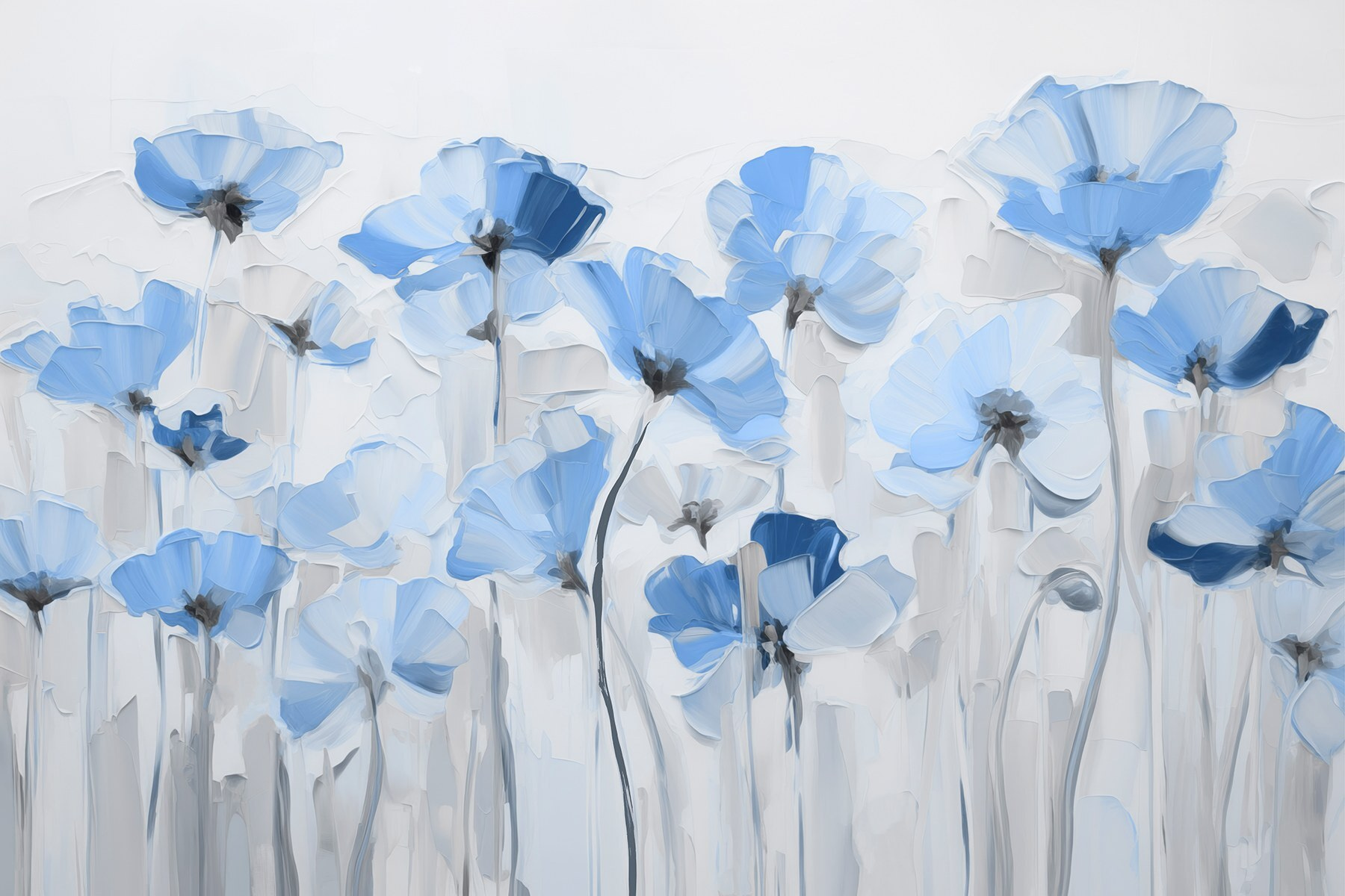 Painting of blue flowers Painting of blue flowers