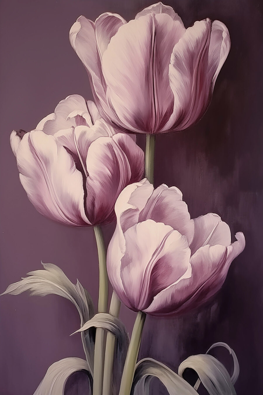 Maľovanie ružových tulipánov