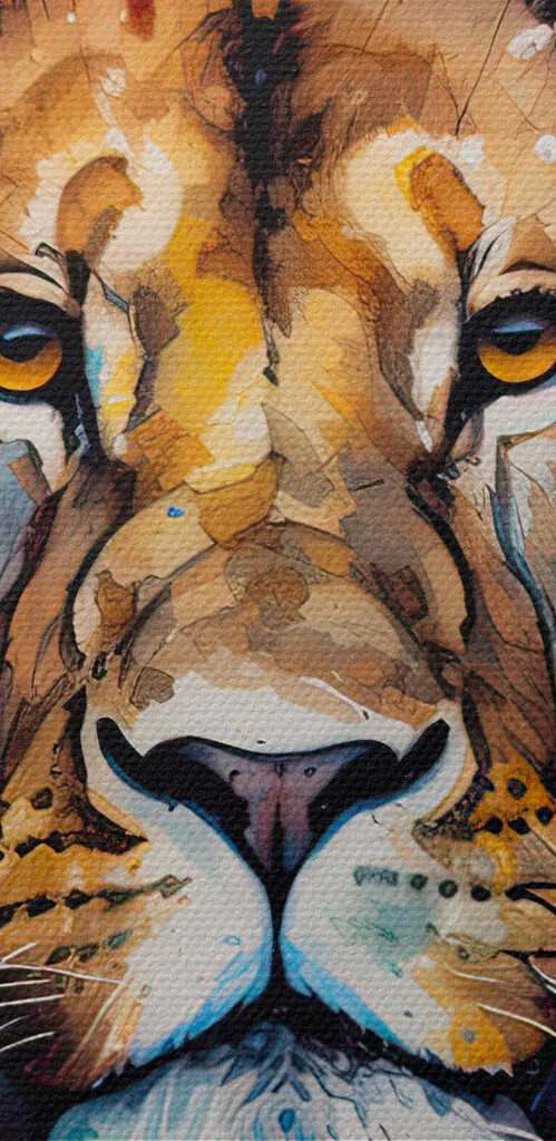 Lion painting of a face Lion painting of a face