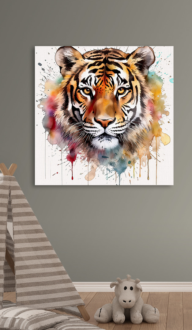 Tiger s farebnými škvrnami
