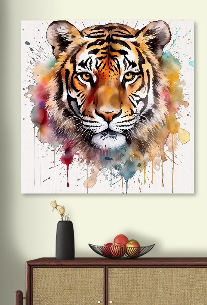 Tiger s farebnými škvrnami