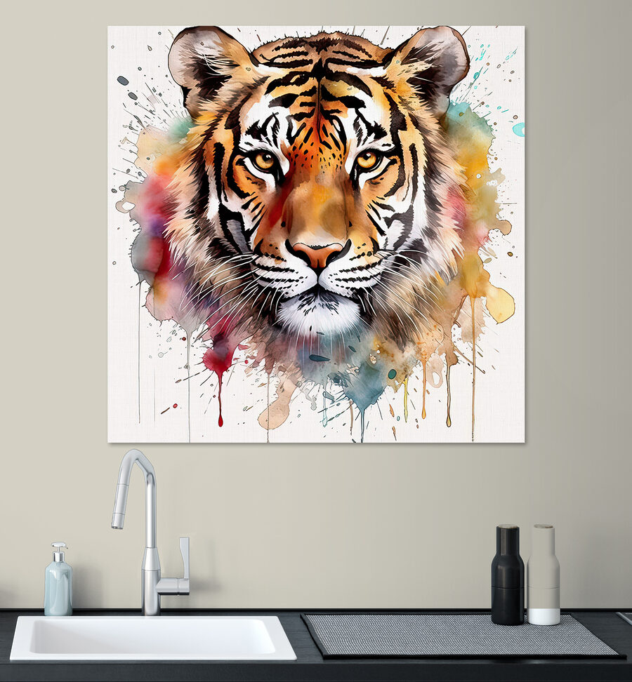 Tiger s farebnými škvrnami