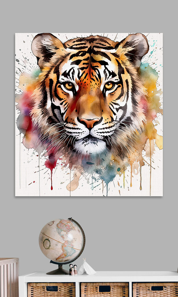 Tiger with colorful splashes Tiger with colorful splashes