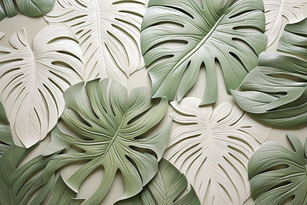 Group of green and white leaves Group of green and white leaves