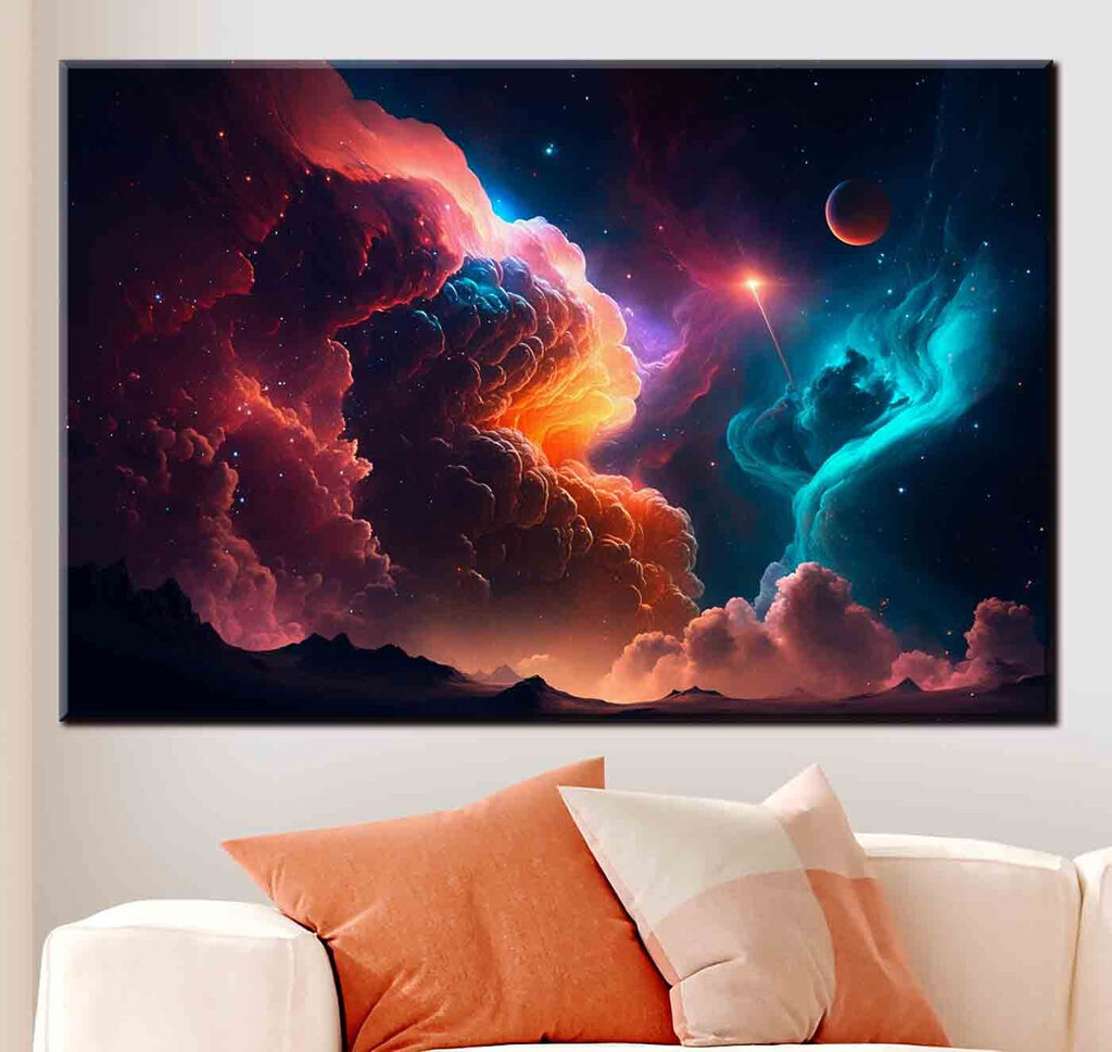 Colorful clouds and stars