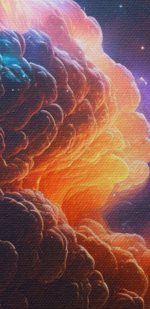 Colorful clouds and stars