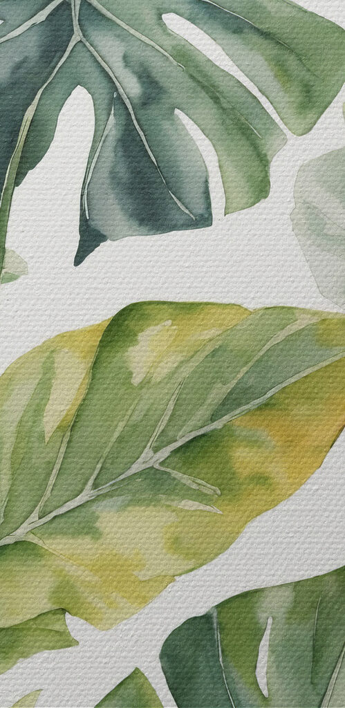 Group of green and orange leaves Group of green and orange leaves