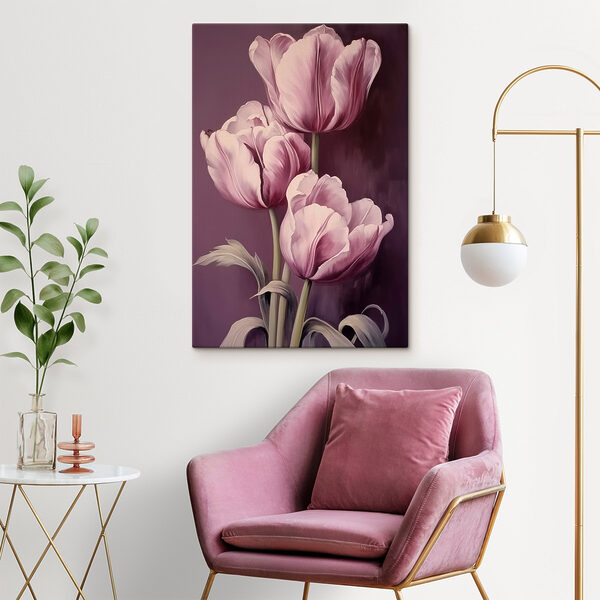 Maľovanie ružových tulipánov Maľovanie ružových tulipánov