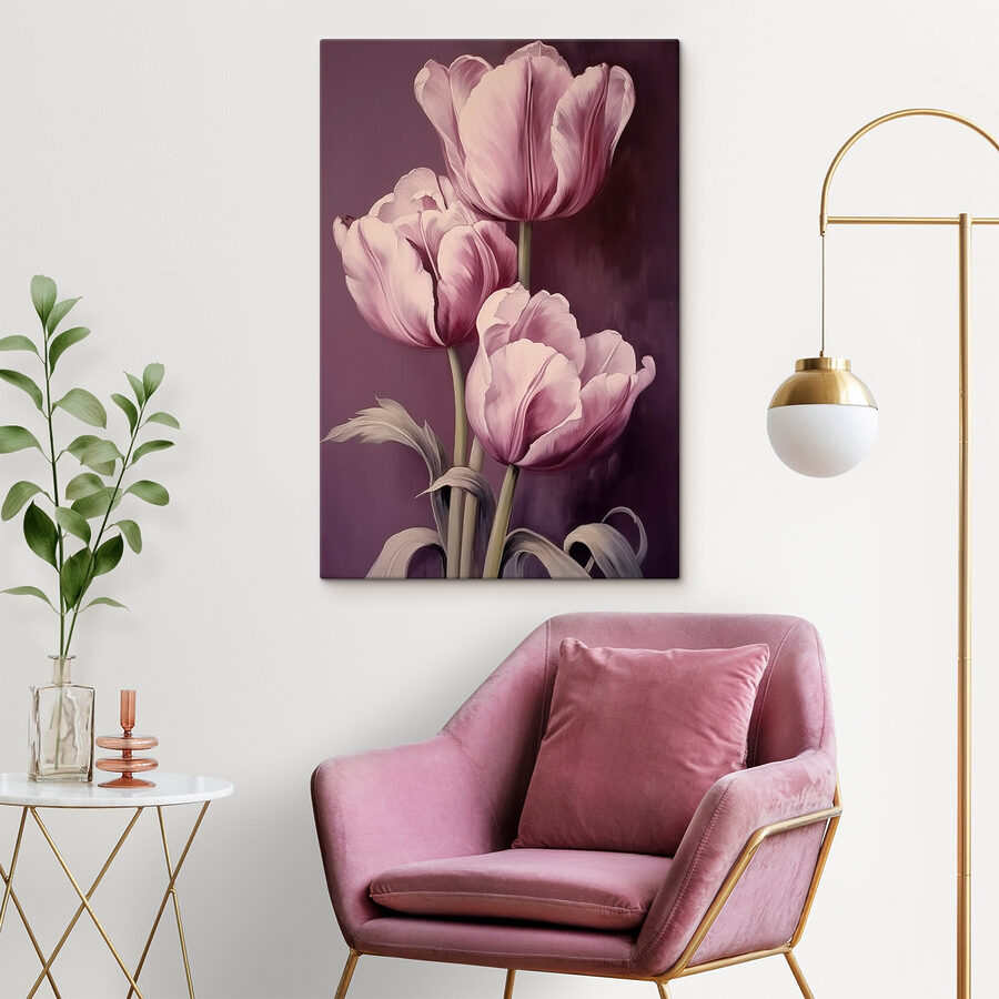 Maľovanie ružových tulipánov