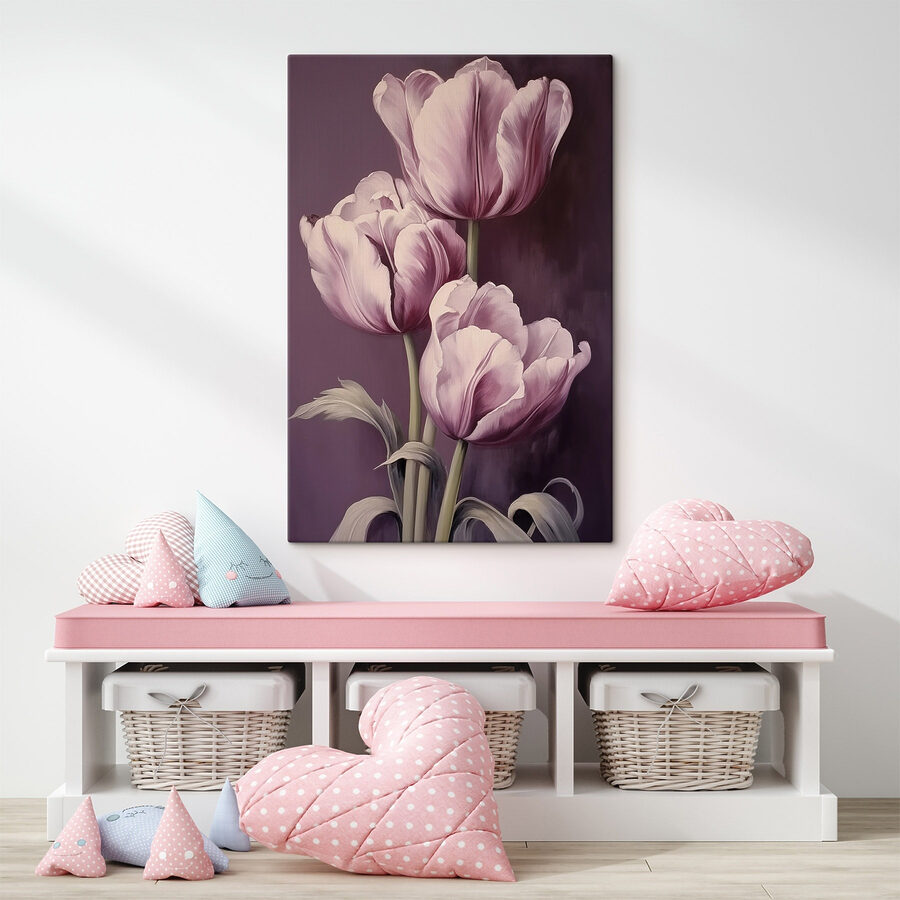 Maľovanie ružových tulipánov