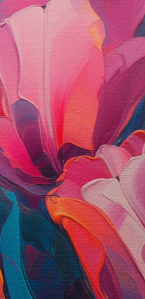 Painting of flowers on a blue background Painting of flowers on a blue background