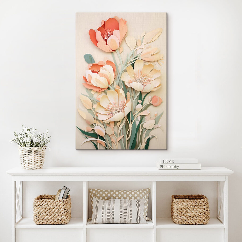 Paper cut out of flowers