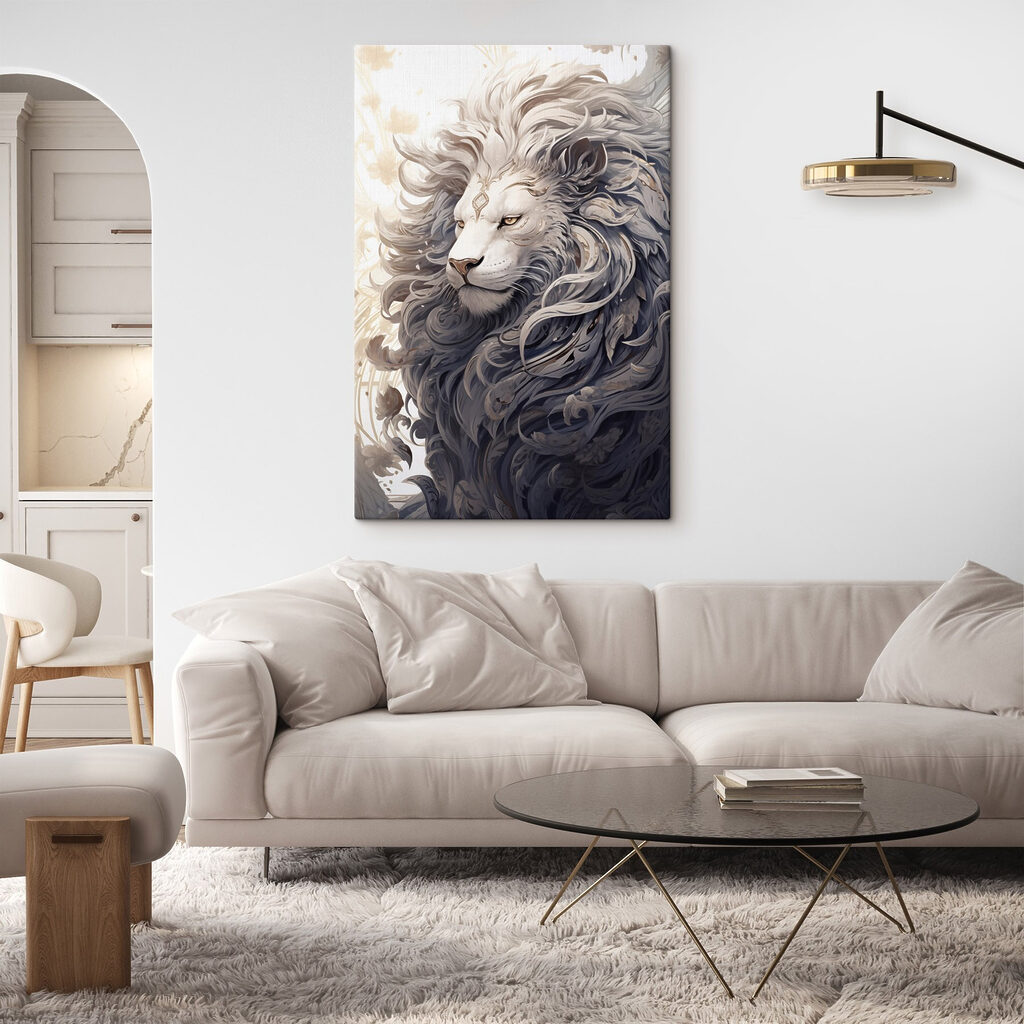 Lion with a decorative mane Lion with a decorative mane