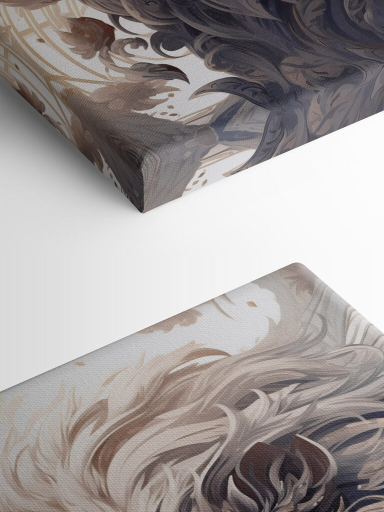 Lion with a decorative mane Lion with a decorative mane