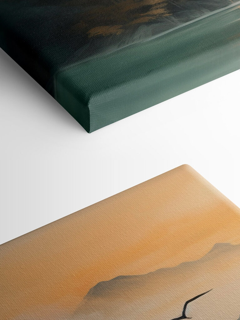 Bird flying over mountains