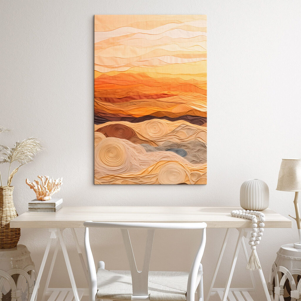 Art piece of fabric with wavy lines Art piece of fabric with wavy lines