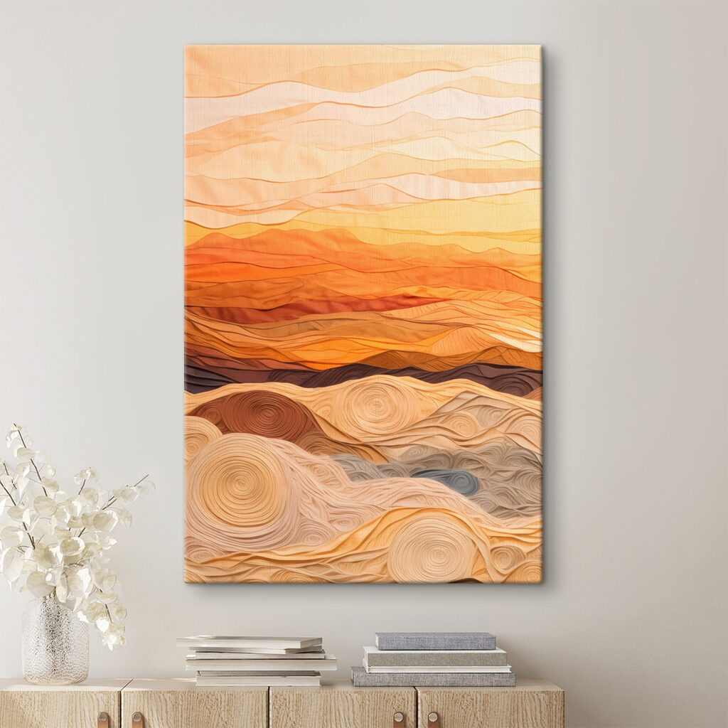 Art piece of fabric with wavy lines Art piece of fabric with wavy lines