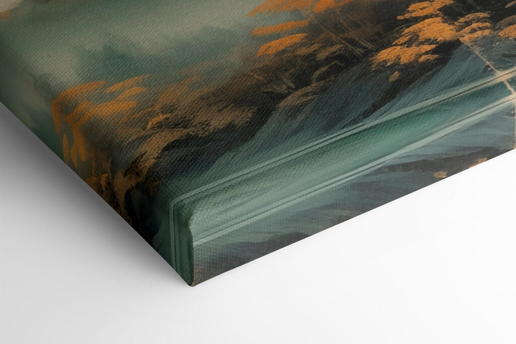 Foggy mountain range with trees