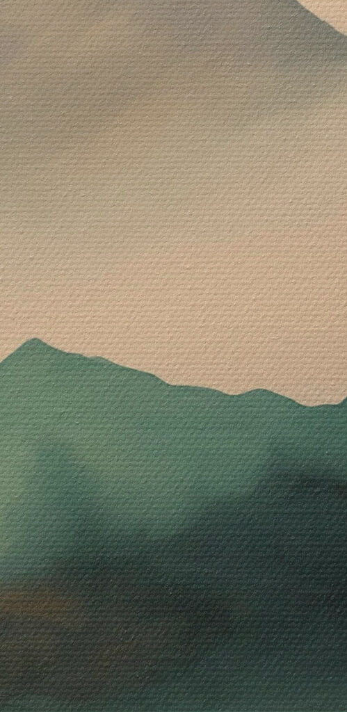 Foggy mountain range with trees