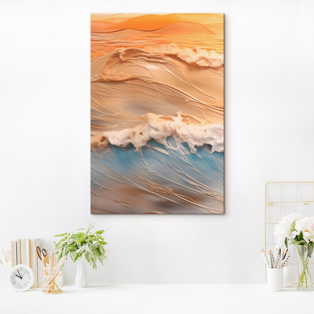 Sunset over a tranquil ocean wave Sunset over a tranquil ocean wave