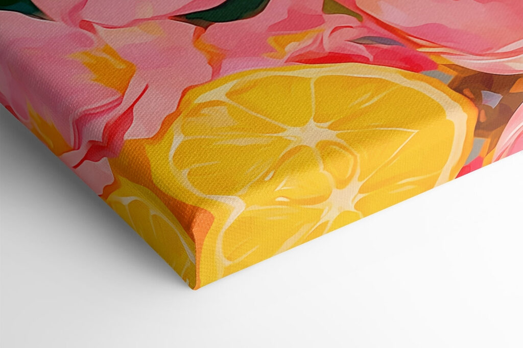 Glass of pink liquid with lemons and flowers Glass of pink liquid with lemons and flowers