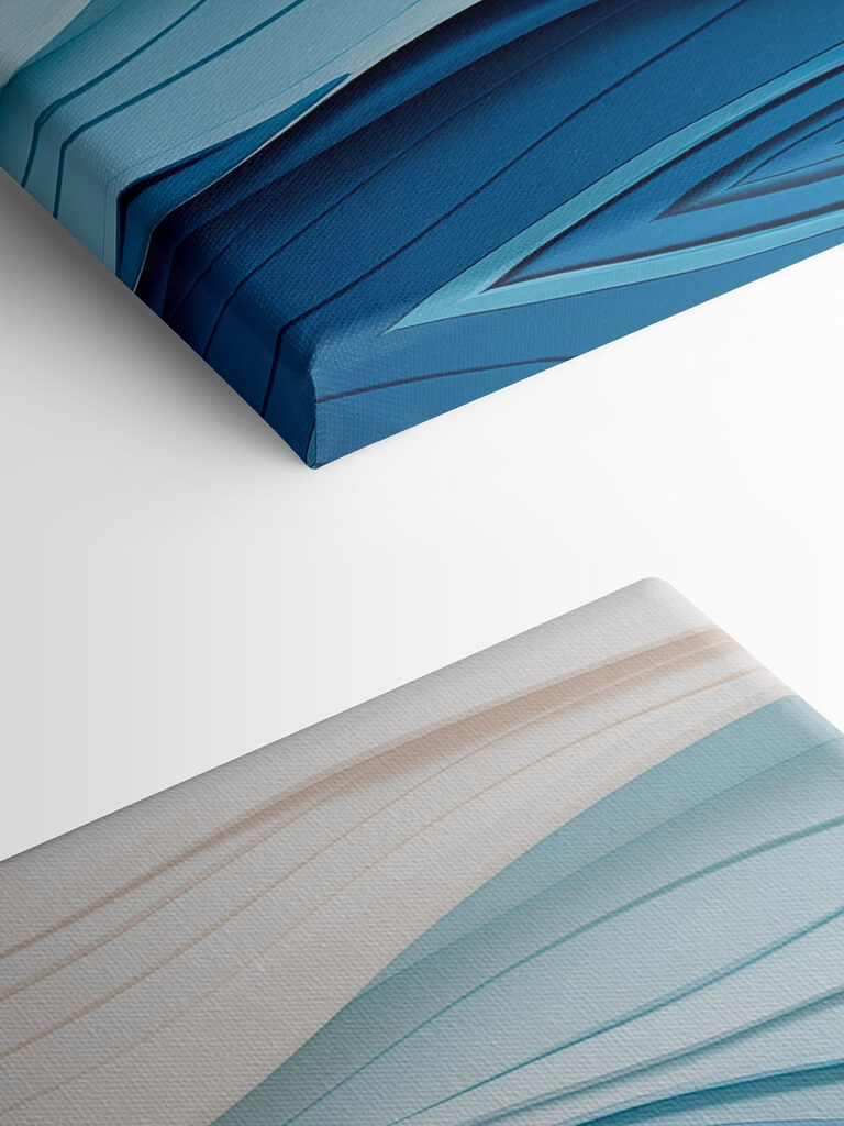 Blue and white wavy lines