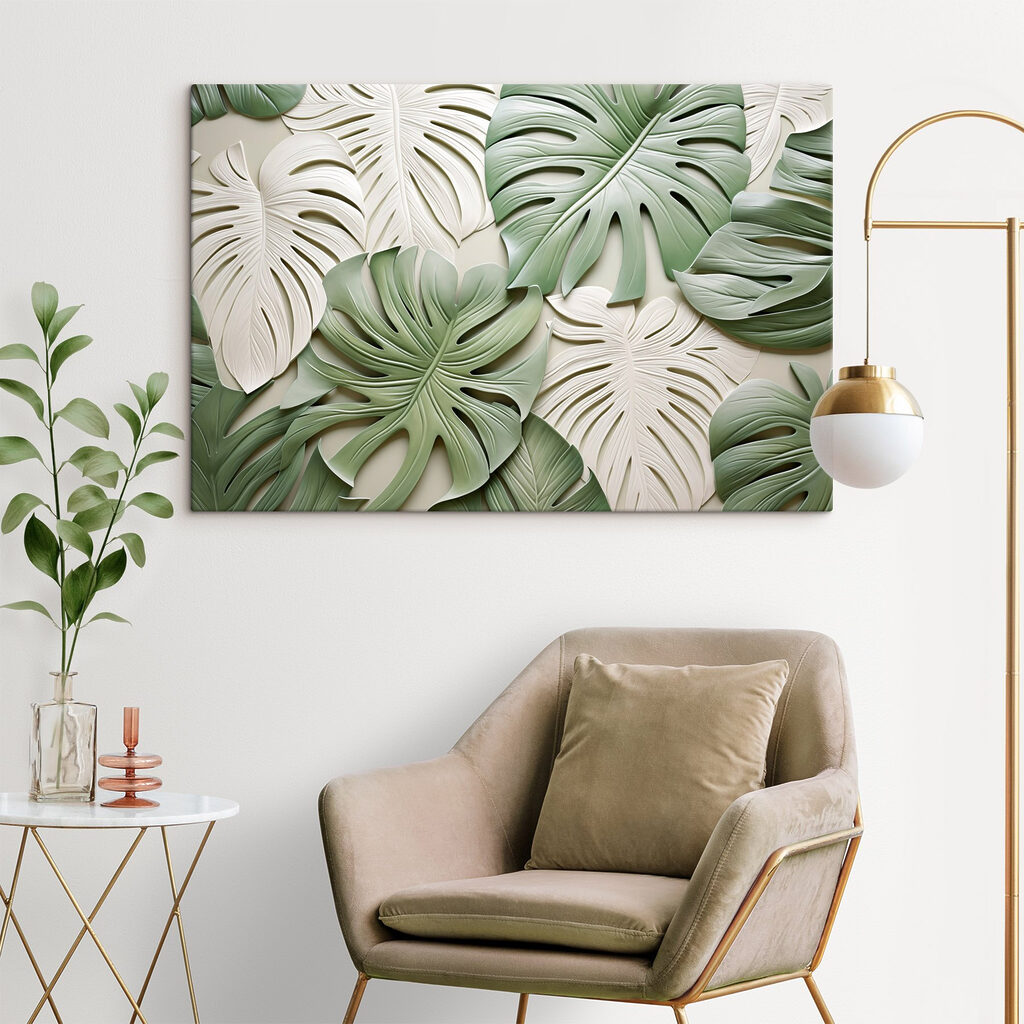 Group of green and white leaves Group of green and white leaves