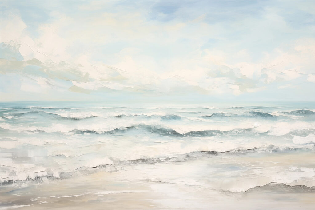 Painting of waves on a beach Painting of waves on a beach