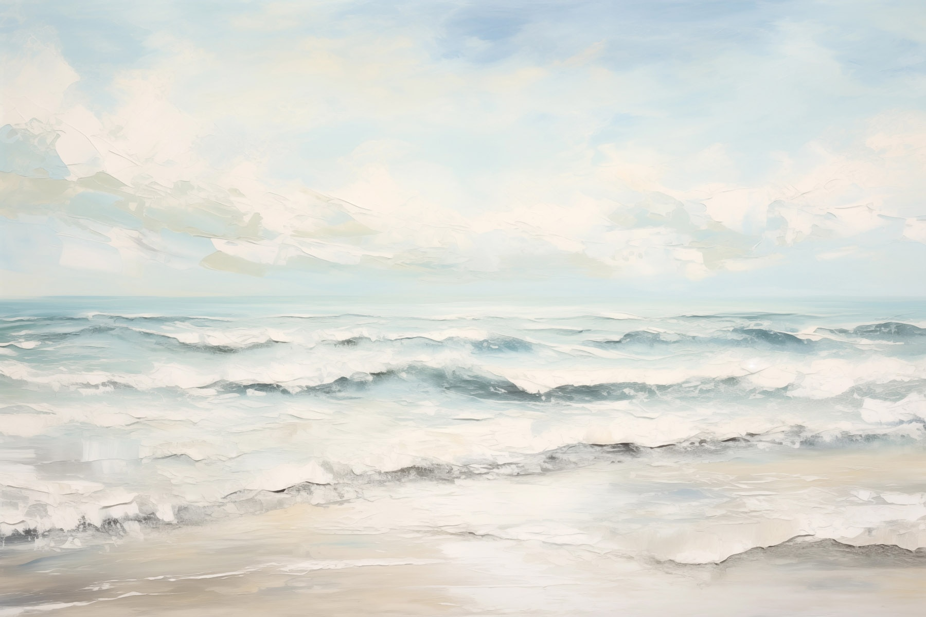 Painting of waves on a beach