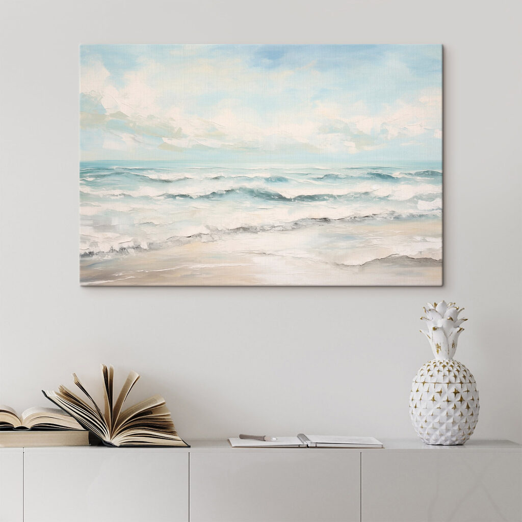 Painting of waves on a beach Painting of waves on a beach