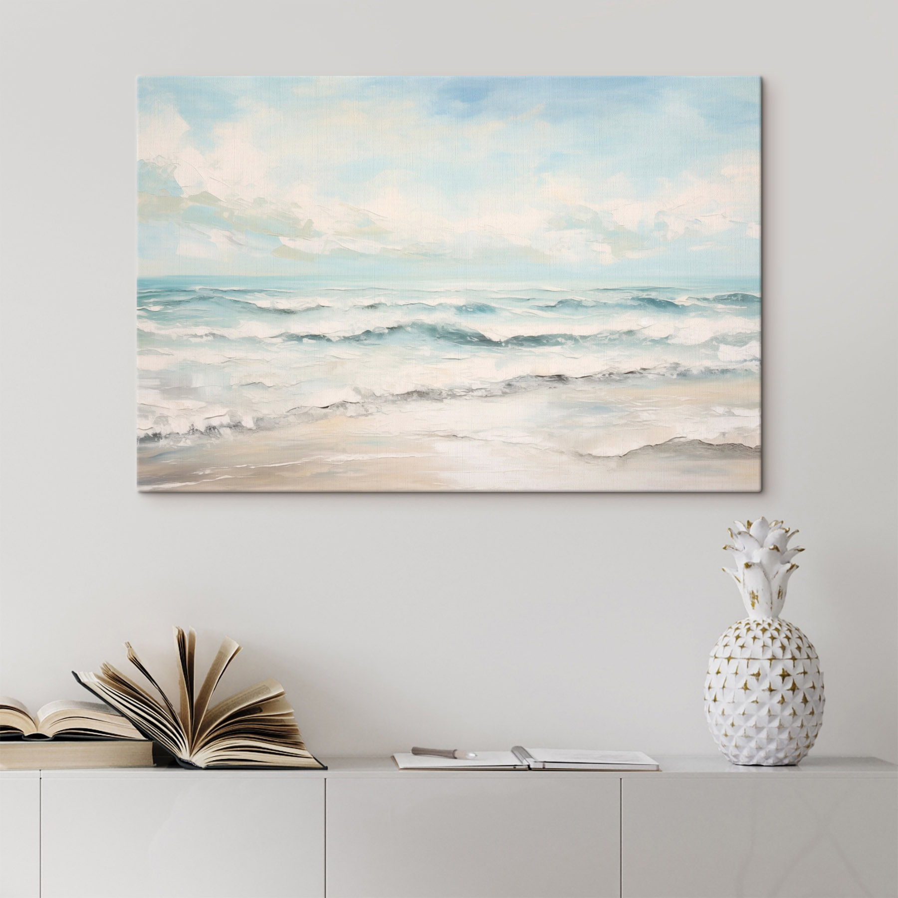 Painting of waves on a beach Painting of waves on a beach