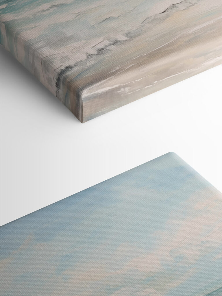 Painting of waves on a beach Painting of waves on a beach