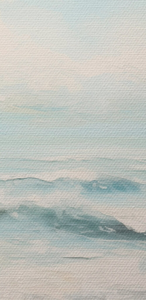 Painting of waves on a beach Painting of waves on a beach