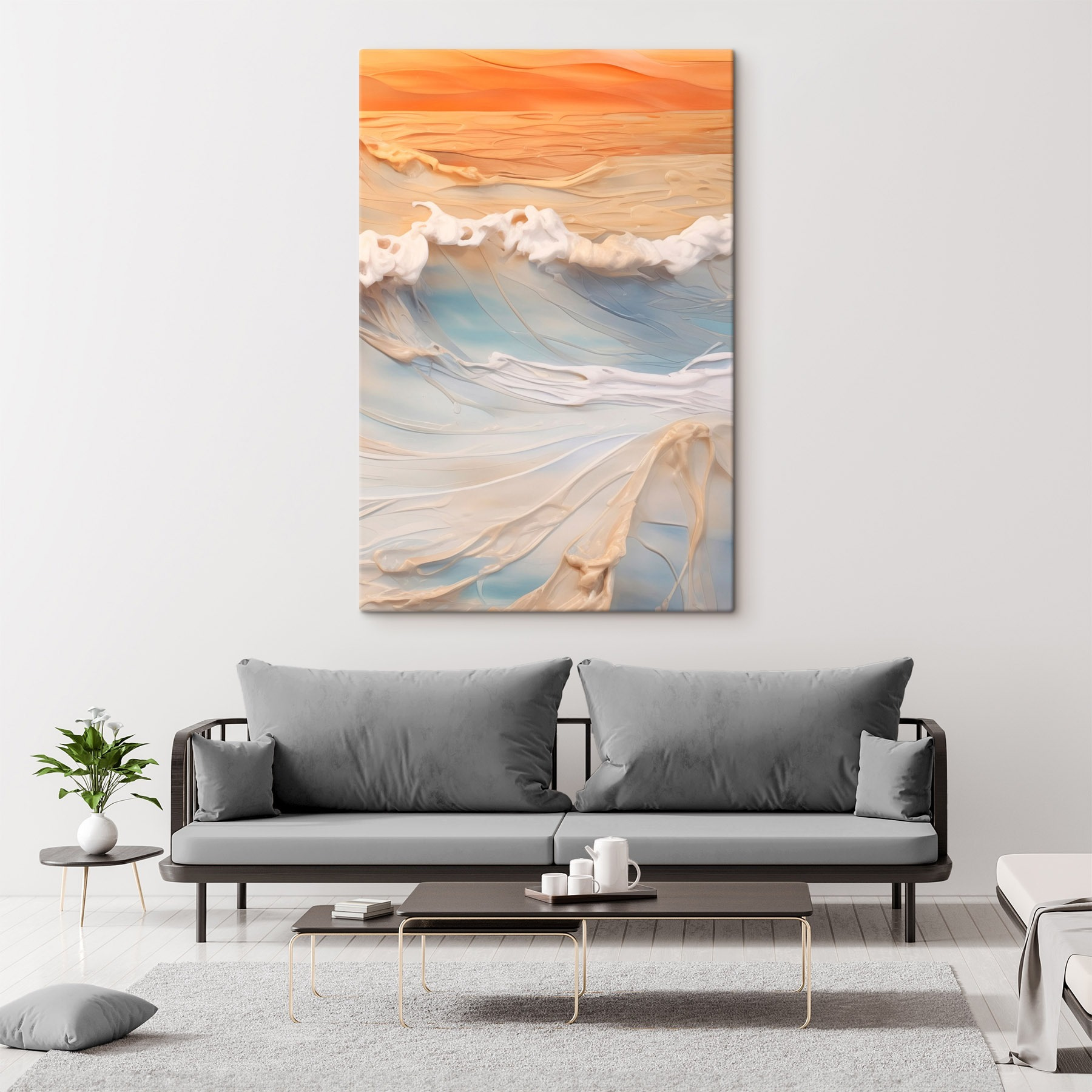 Serene ocean waves at sunset Serene ocean waves at sunset