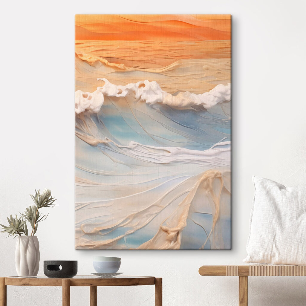 Serene ocean waves at sunset Serene ocean waves at sunset