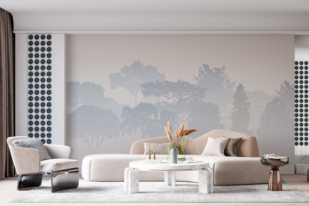 Group of trees in fog