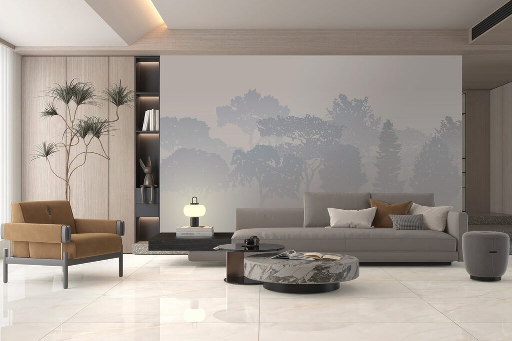 Group of trees in fog