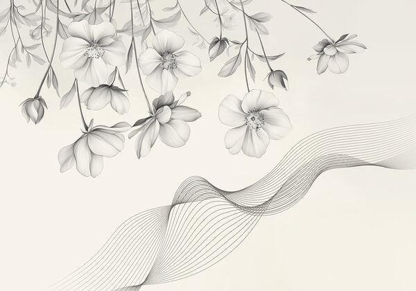 Delicate blooms with flowing lines Delicate blooms with flowing lines