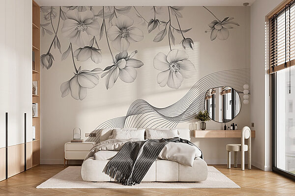 Delicate blooms with flowing lines Delicate blooms with flowing lines