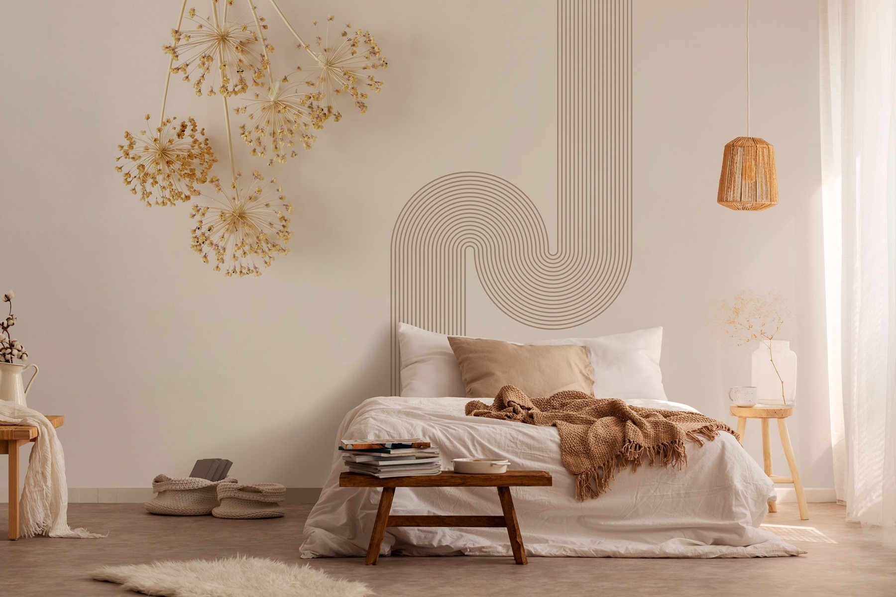 Wall with a bunch of dandelions