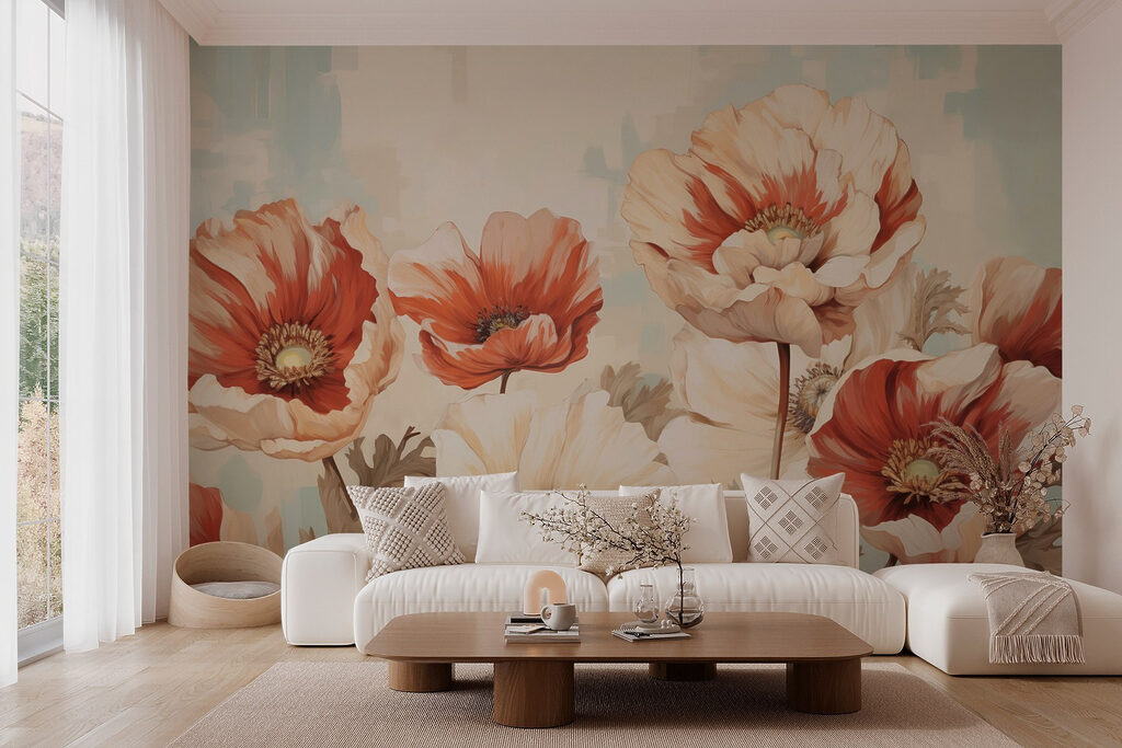 Bright blooms in soft tones