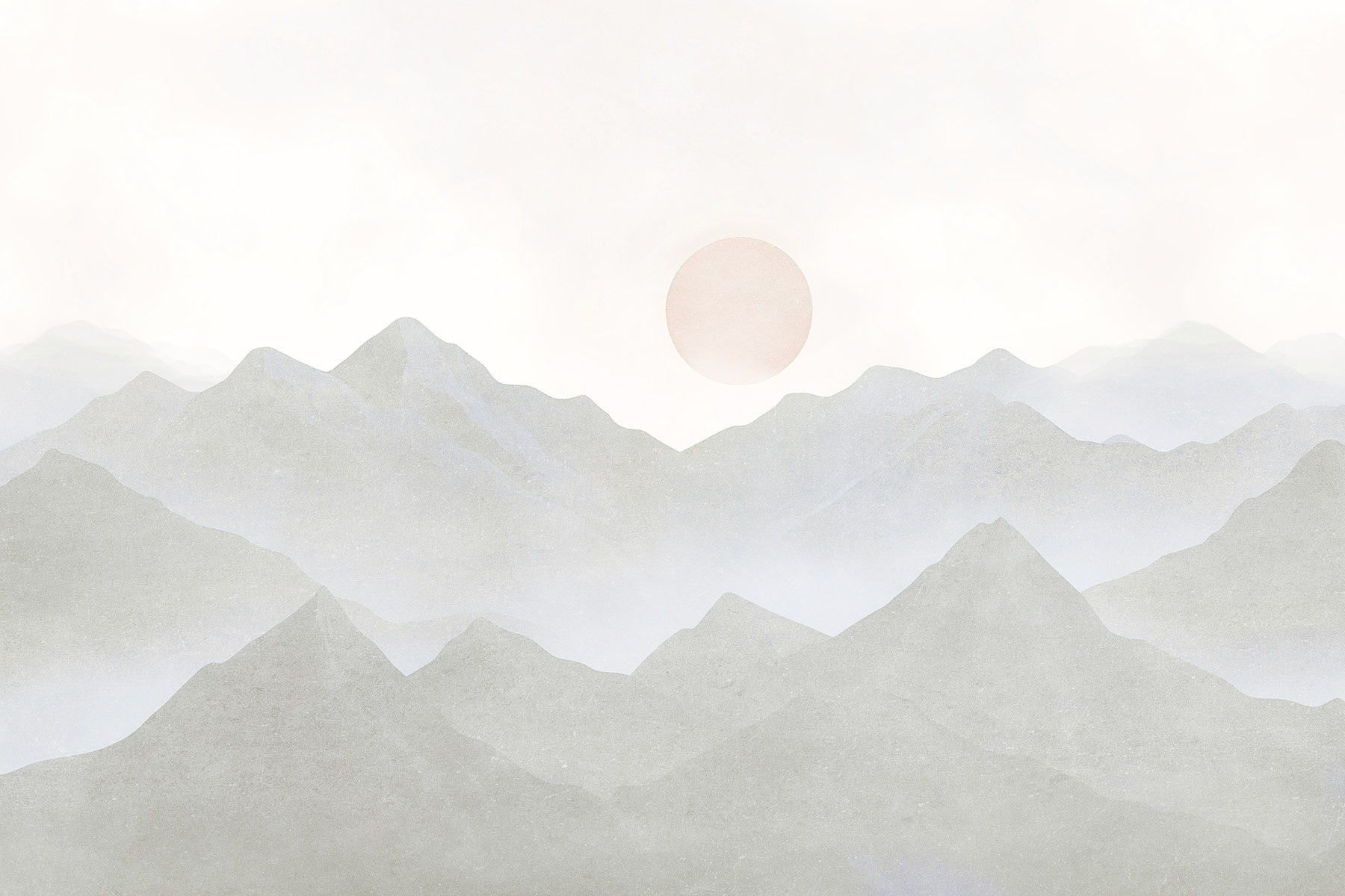 Mountain range with the sun in the distance Mountain range with the sun in the distance