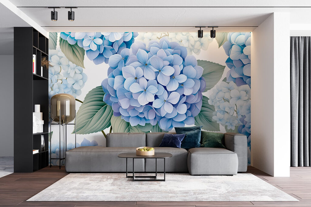 Hydrangeas in soft blue hues Hydrangeas in soft blue hues